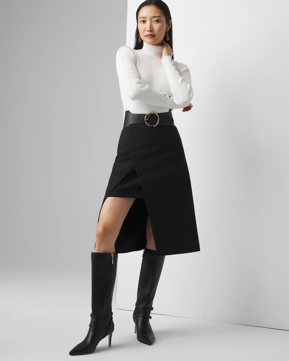 Asymmetrical pencil skirt outlet